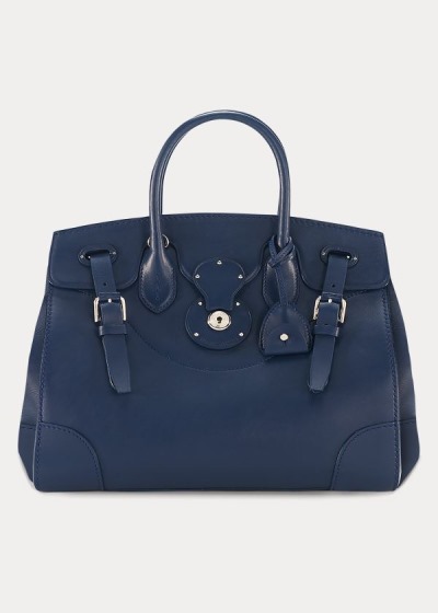 Bolsos De Mano Ralph Lauren Mujer Azul Marino - Nappa Leather Soft Ricky 33 - MVSKR5623